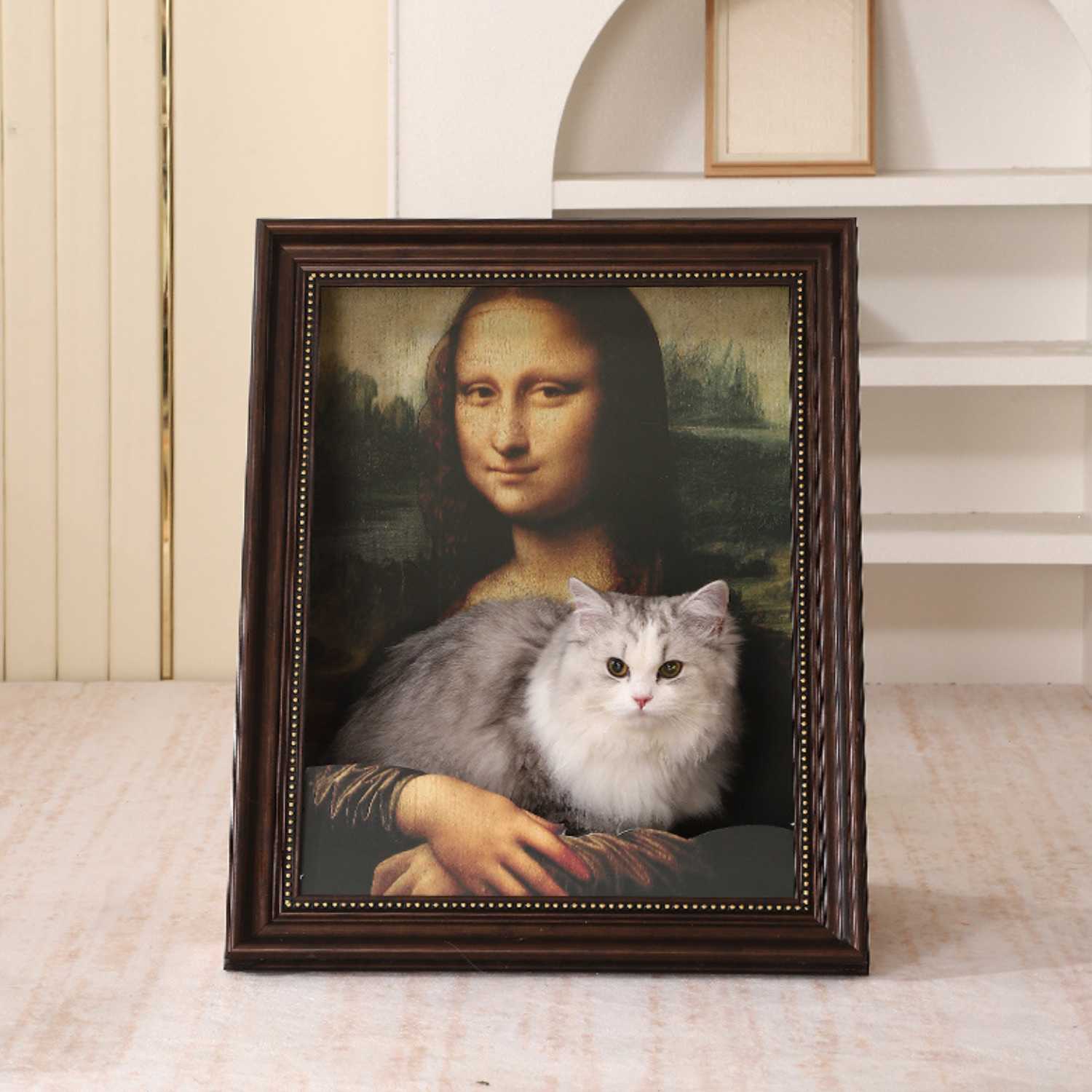 kattenbed 3d 4d olieverf mona lisa met kat